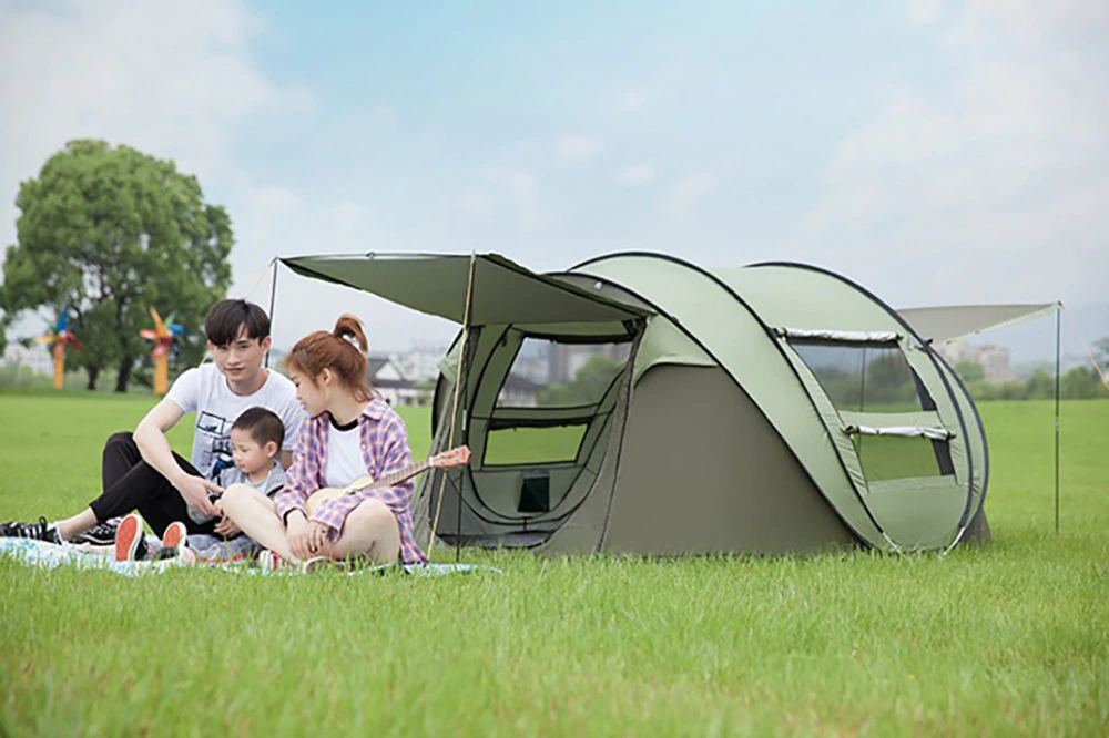 Cheap Goat Tents Outdoor Camping 3 4 People Automatic Outdoor Tent Camping Rainproof Tent  Throwing Tent Building Free Easy to Put up Tent   